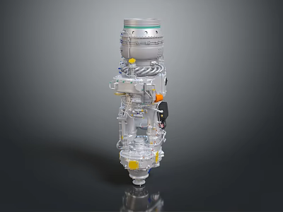 Advanced Medical Device with Precision Metal Components 3D Rendered Structural Design and Yellow Accent Parts 3d model