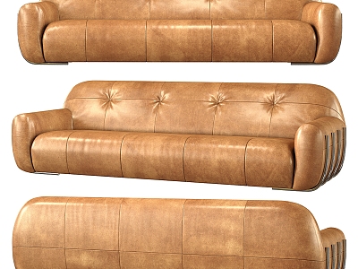 Lazy S uzy leather multiplayer sofa 3d model