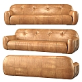 Lazy S uzy leather multiplayer sofa 3d model