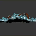 Frosty Ice Shield Weapon With Brown Cross Straps And Crystalline Spiked Edges