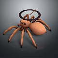 Brown Spider 3D Model With Eight Legs And Black Ring On Back 3d model