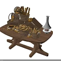 Dessert Shop Fresh Bread Display In Wicker Baskets On Wooden Table With Warming Lamp