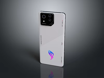 White Republic of Gamers Gaming Laptop With RGB Logo And Sleek Back Design 3d model