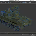 Military Armored Functional Vehicle With Tracked Chassis Turret Cannon And Antenna
