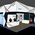 EASUN Exhibition Booth With Geometric Design Reception Desk And Display Area