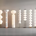 Cream wind floor lamp floor lamp combination 3d model