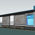 Modern Bus Pavilion Bus Stop Bus Platform 3d model