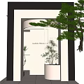 Modern Minimalist Storefront With Arched Design Glass Door And SUAN YING Signage