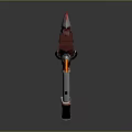 Decorative Spiked Axe Design With Red White Head And Silver Red Black Handle