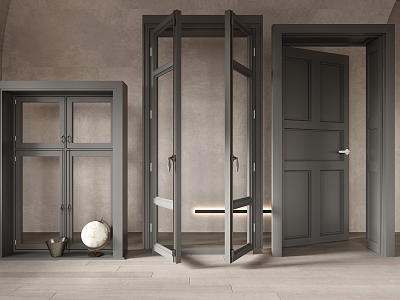 Modern doors and windows 3d model