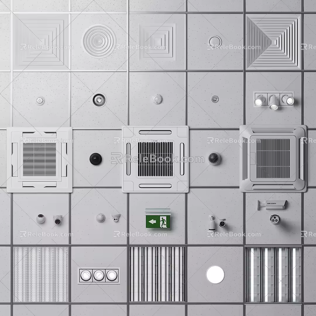 Modern vent central air conditioning camera 3d model