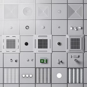 Modern vent central air conditioning camera 3d model