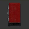 Red Safe With Combination Lock And Silver Door On Sturdy Black Base 3d model