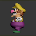 Electronic Toy Wario Figure With Yellow Hat Purple Pants And Green Shoes