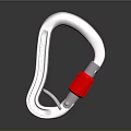 Durable Metal Carabiner With Silver Body And Red Knob For Hardware Tools