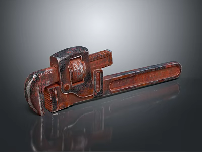 Rusty Metal Pipe Wrench Heavy Duty Hardware Tool For Industrial Use 3d model