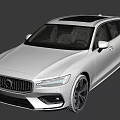 White Volvo Station Wagon Featuring Panoramic Sunroof Black Wheels And Modern Sleek Design
