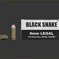 Black Snake 9mm Ammunition Box With Bullets For Weapon 3d model
