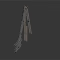 Ancient Weapon Shield Featuring Gray Metal Material Square Holes And Hanging Edges