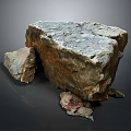 Natural Raw Stone Materials Featuring Large Block and Small Pieces Textured Surface 3d model