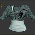 Gray And White Casual Short Sleeve Top With Headphone And Music Note Print