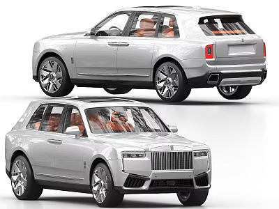 Luxury White SUV with Brown Leather Seats Chrome Grille and Large Alloy Wheels 3d model
