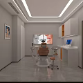 Modern Dental Clinic Interior With Dental Chair White Walls Medical Equipment Computer And Cabinets