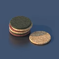 Colorful Stacked Cookies Featuring Green Red Beige Colors With Single Beige Cookie