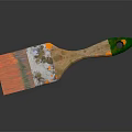 Furniture Paint Brush With Colorful Bristles And Decorative Wooden Handle