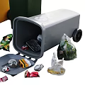 Other Waste Management With Plastic Recycling Glass Bins And Scattered Trash