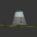 Stone Windmill Building With Dome Roof Stone Walls Grassland Pathway And Wooden Door