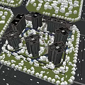 Modern Urban Residential Complex Featuring High Rise Towers Green Spaces and Roads