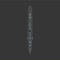 Warship As Water Transport With Detailed Deck Mast And Chimney Structure