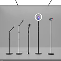 Professional Commercial Audio Video Equipment Including Microphone Stands And Ring Lights