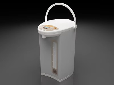White Electric Kettle With Handle Control Panel And Water Level Indicator 3d model