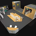 Huawei Roadshow pop-up shop Mobile Phone US Chen Maimang Interactive Photo Card Skateboard Fast Charging Technology Experience Desk 3d model