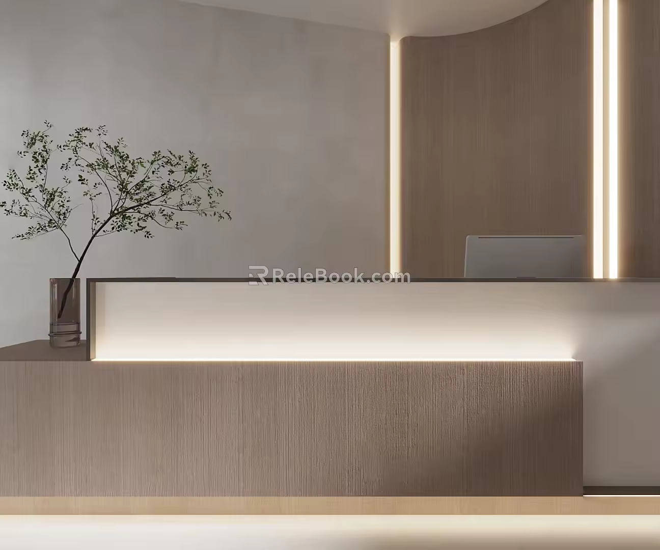 Modern Reception Desk Front Desk 3d model