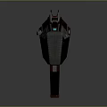 Futuristic Sci Fi Weapon Design With Geometric Patterns Neon Blue Accents And Reflective Surface