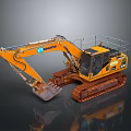 Yellow Hyundai Crawler Excavator Utility Vehicle With Heavy Duty Track And Cabin