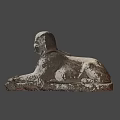 Mythical Sphinx Game and Movie Character With Human Head Lion Body and Hieroglyphic Base
