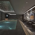 SPA Sauna Modern Interior Design With Reception Area Sofa And Front Desk