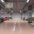 Modern Parking Underground Garage 3d model