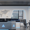 Police Station Command Room Command Center Monitoring Room 3d model