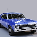 American Retro Car Muscle Car Classic Car 3d model