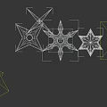 Traditional Ninja Throwing Star Weapon Featuring Four Different Metal Designs And Sharp Blades