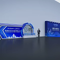 Modern Large Conference Venue With Stage Arranged Seats And Blue Lighting