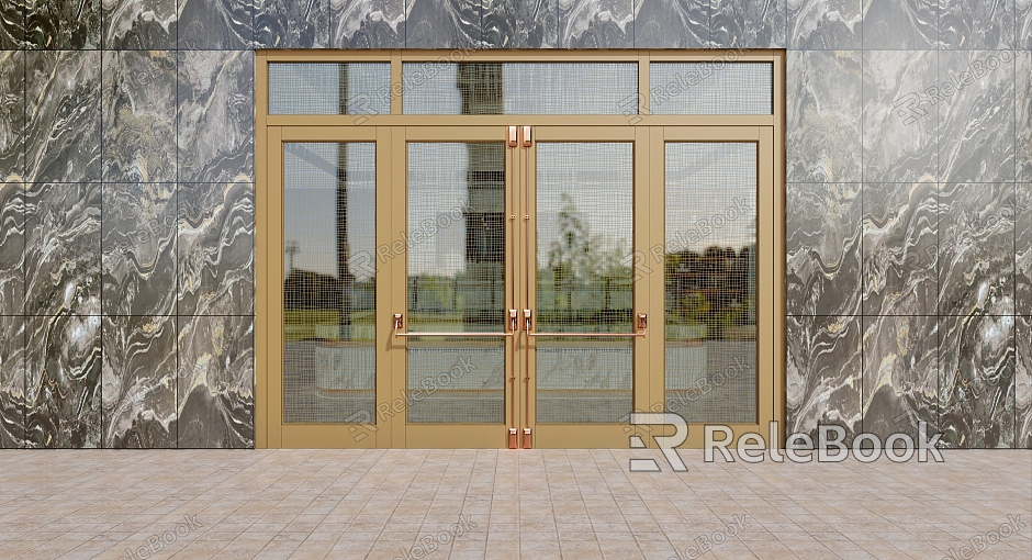 High-grade profile door effect drawing opposite door copper door model