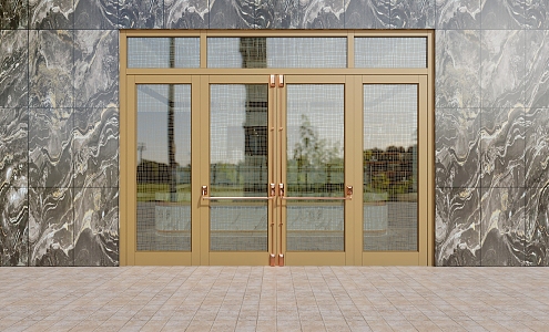 High-grade profile door effect drawing opposite door copper door 3d model