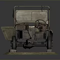 Vintage Military Truck With Canvas Top Worn Body And Rustic Old Tires