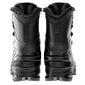 Black Winter Boots With Faux Fur Collar Lace Up Design Non Slip Sole
